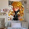 AAgatsuma Zenitsu Anime Tapestry Hanging Tarot Hippie Wall Rugs Dorm Wall Hanging Sheets