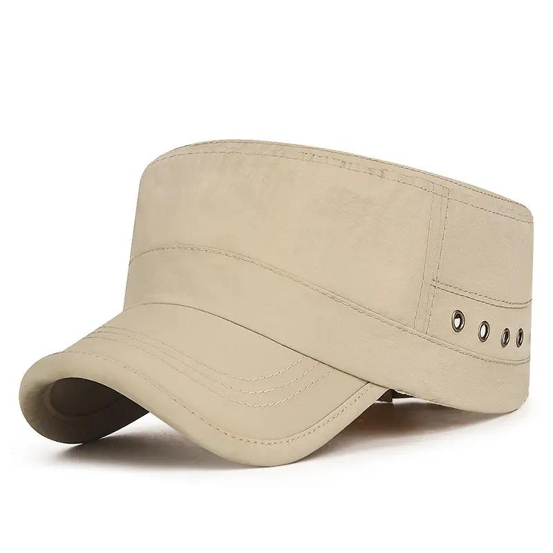 Summer men's flat top hat Outdoor quick-drying hat Breathable sunscreen visor hat Thin cap Mountaineering cool hat