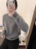 Women's European Style Grey Round Neck Merino Wool Sweater, High-End Autumn/Winter Cashmere Knitwear.