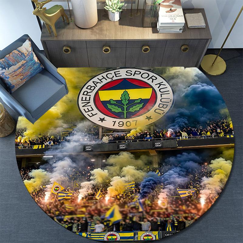 Fenerbahce Players Pattern Round rug,Carpet Rug for Living Room Bedroom Playroom ,Non-slip Floor Mat,Holiday Gifts and Birthday Gifts.