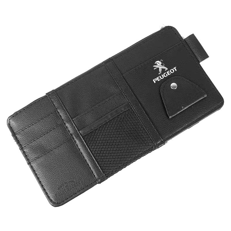 

2026 Hot Car Sticker For Peugeot Car Sun Visor Point Type Multi-function Storage Bag Accessories For Peugeot 308 307 206 208 207 коричневый