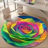 1pc Rainbow Rose Office Round Area Rug, Indoor Mat Suitable ForOffice, Under Office Chairs Bedroom Living Room Home Decor, Room Decot071