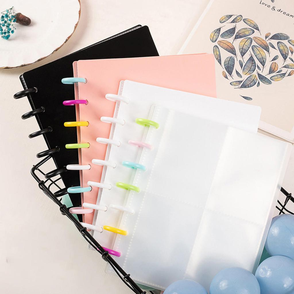 Mushroom Hole Card Collection Book Solid Colour Insert Loose-leaf Album 3 Inch Four-panel Photo Postcard Storage and Sorting