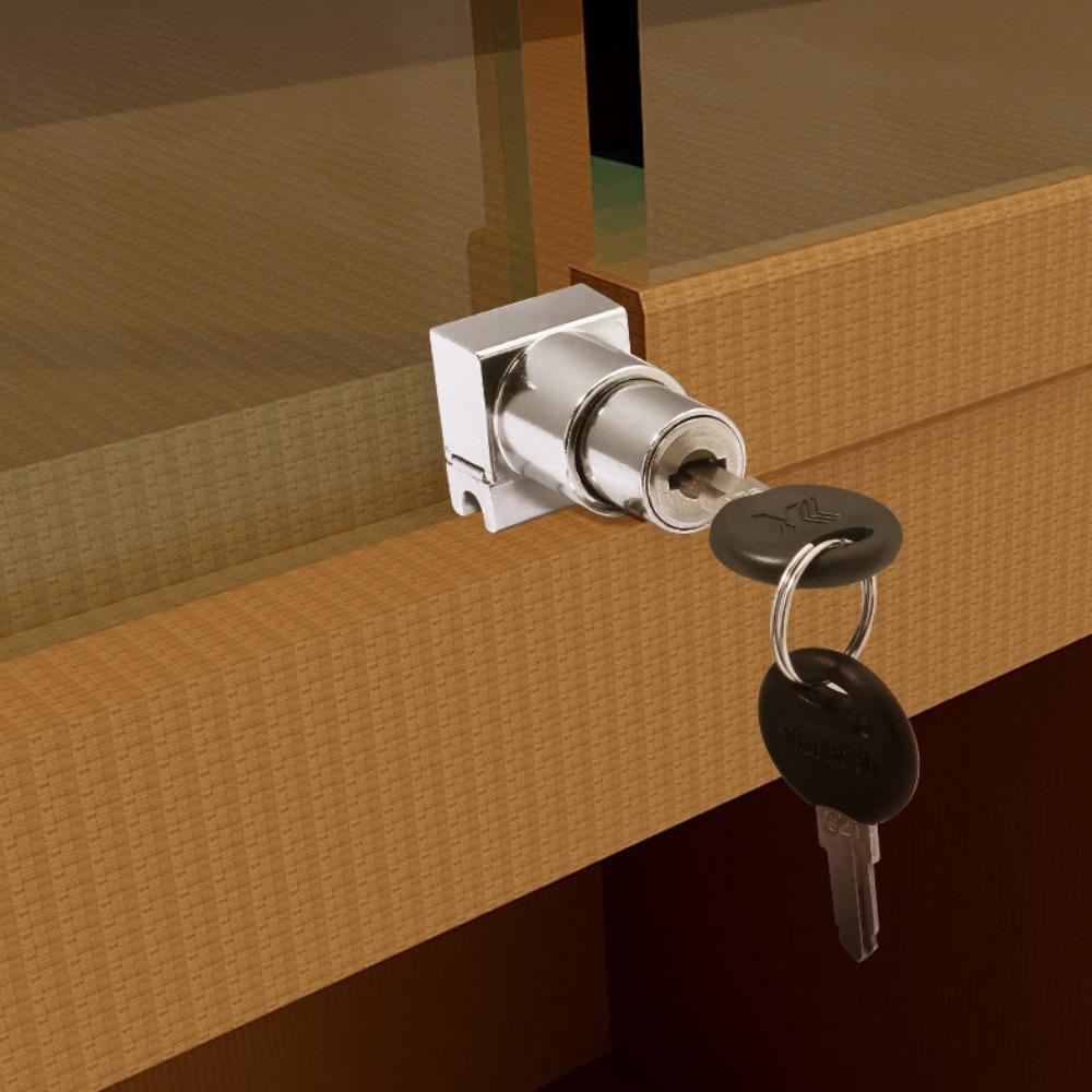 Glass Door Lock Zinc Alloy Display Case Lock No Punching Combination Lock Slide Door Lock Glass Cabinet Furniture Hardware