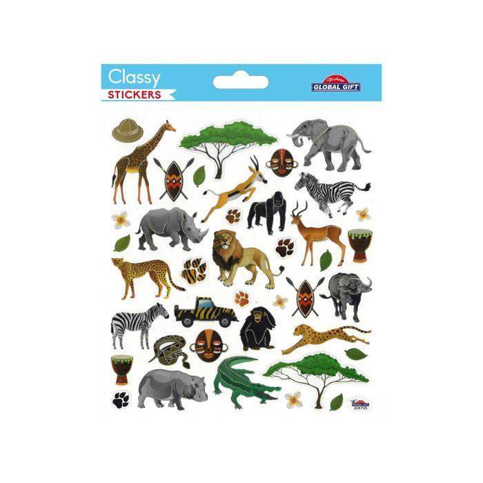 Autocollants - Safari dans la Savane ! - Dorures