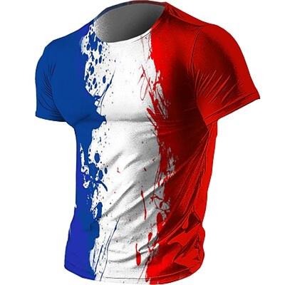 T-shirt da uomo stampata in 3D a maniche corte casual da esterno retrò alla moda