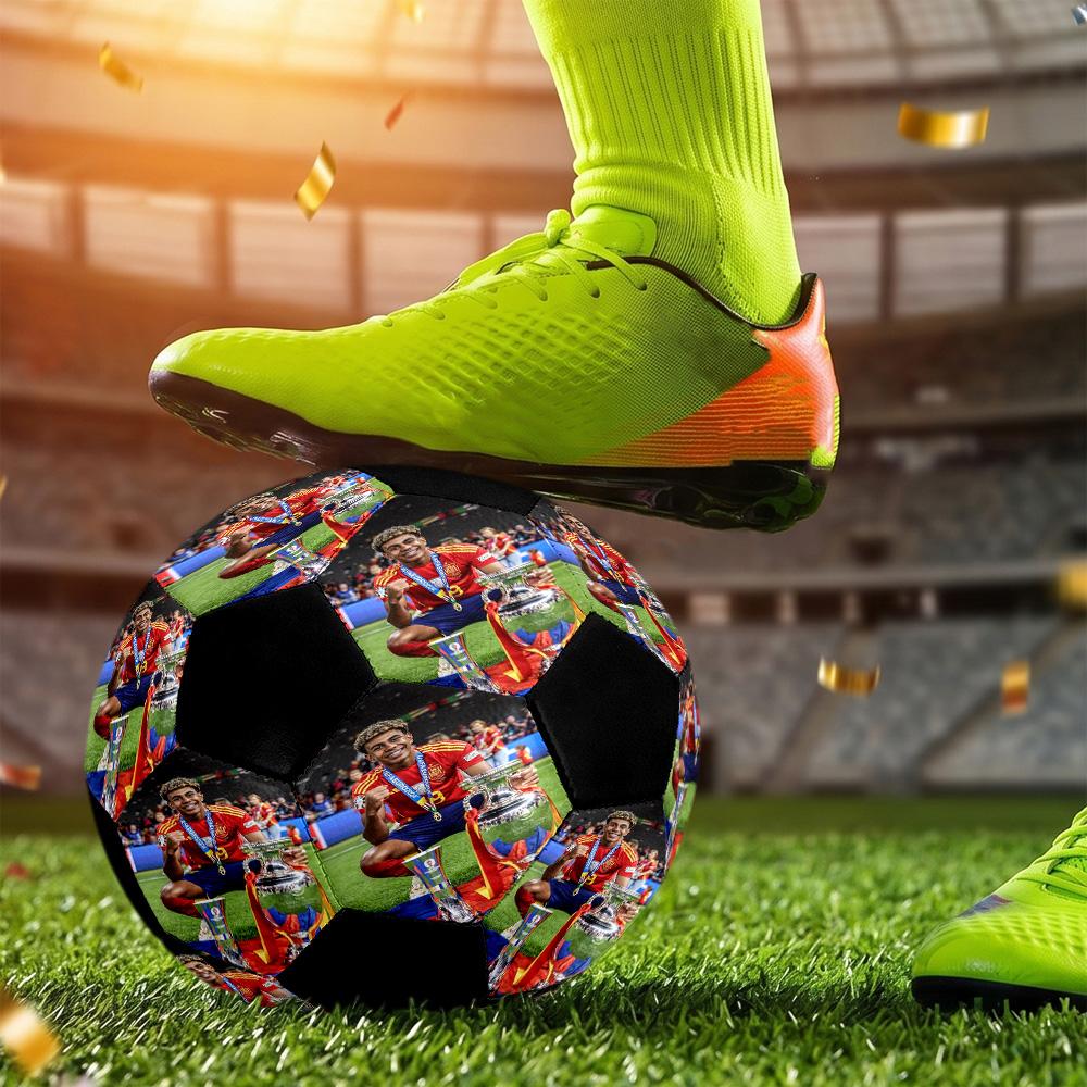 A Custom-made, Machine-stitched Size 5 Soccer Ball with Your Photo Makes The Perfect Gift.