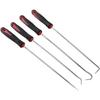 Hitefu 4 Pcs Precision Pick and Hook Set, 6.5", Red | Automotive Seal Puller Tools, Oil Seal Removal, O-Ring Gasket Removal, Car Mechanic Tools