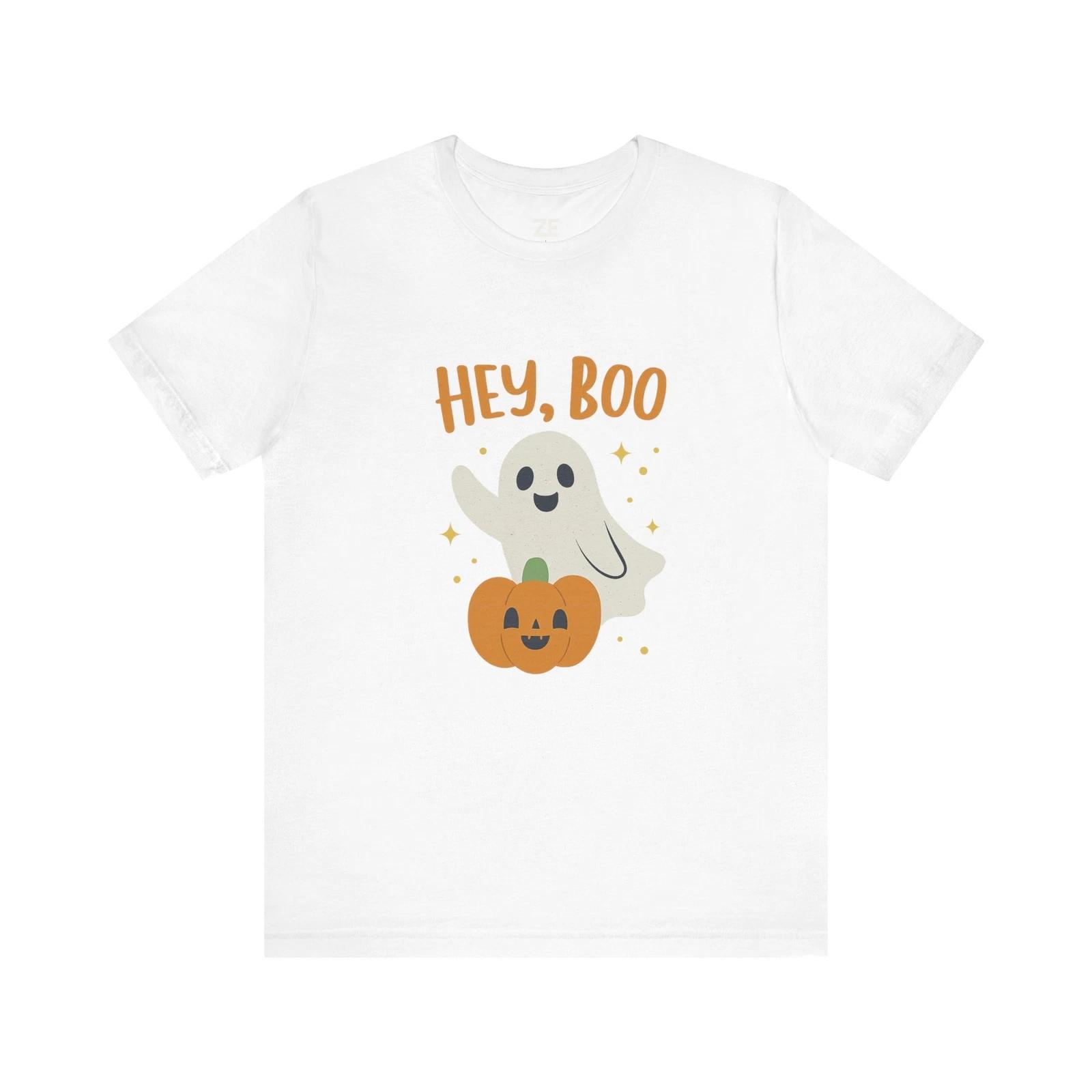 Ghostly Greetings Halloween Tee, Unisex Halloween Shirt, Pumpkin T-Shirt M