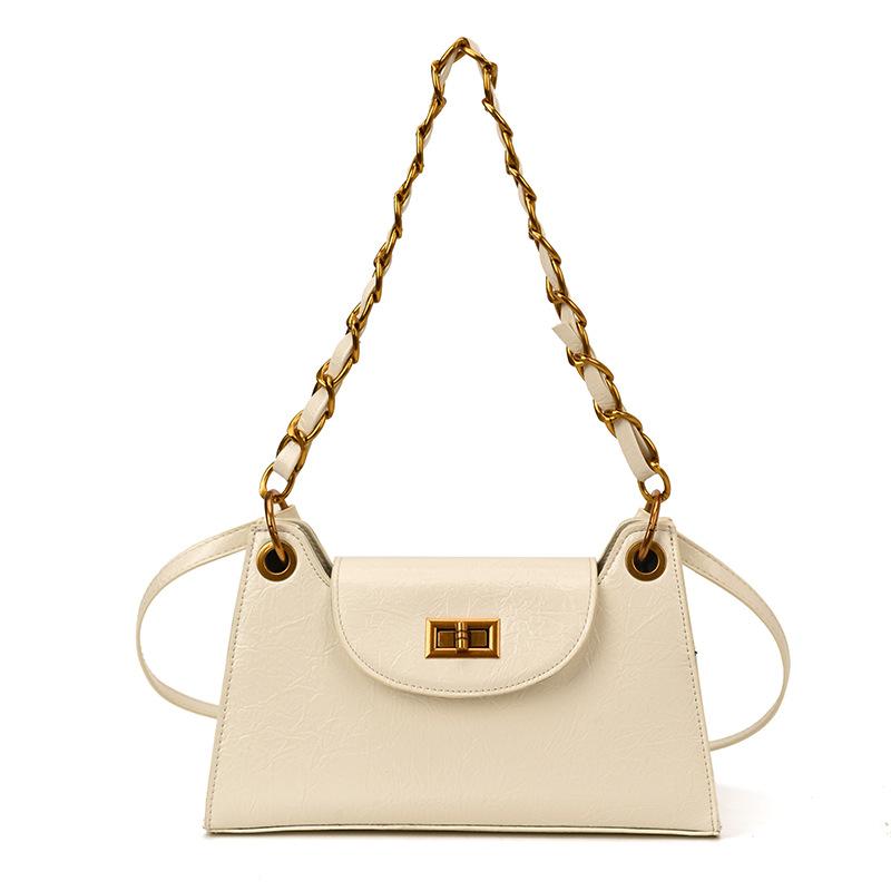 French Retro Fashionable Simple Underarm Bag Women's 2025 Autumn Fashion Chain Simple Commuter Shoulder Messenger Bag