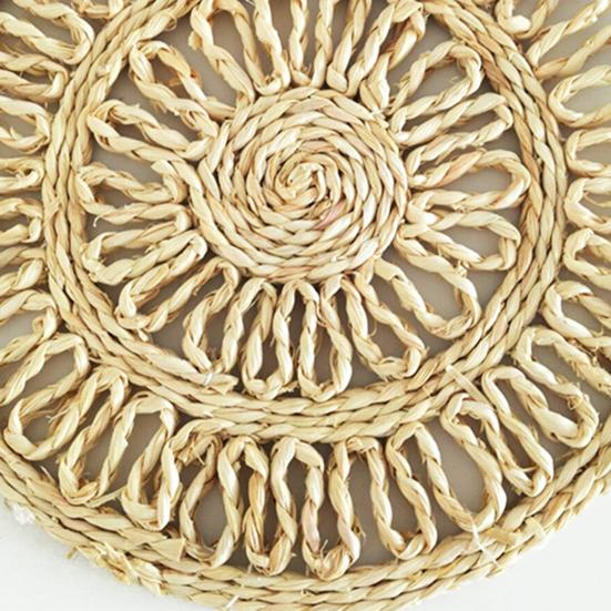 Cup Coaster Flower-shaped Hear Resistant Straw Handmade Woven Exquisite Table Cup Mats for Home