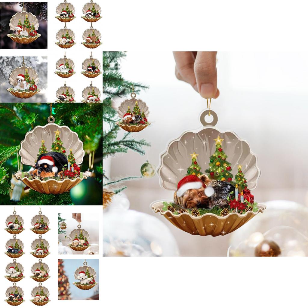 Charming Cartoon Style Acrylic Shell Dog Vehicle Decoration For Home And Holiday