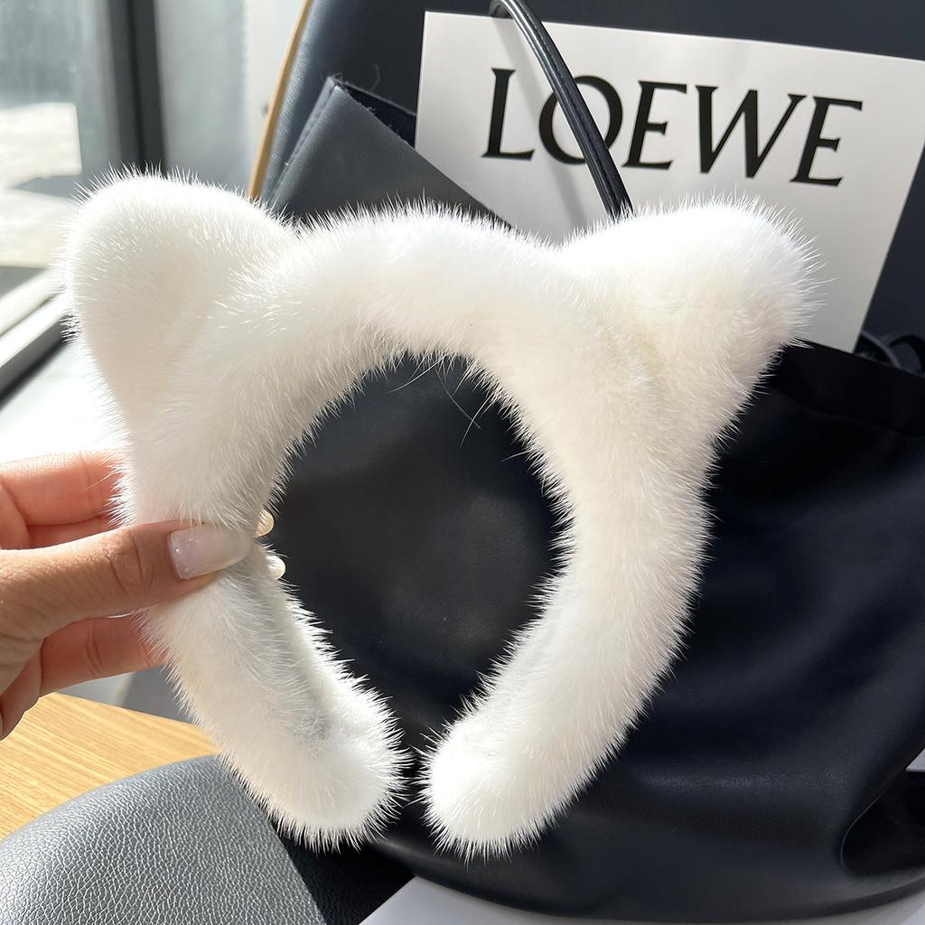 Original Design Face Washing Headband Cat Ears Internet Celebrity Female Anchor Plush Headdress Makeup Hair Clip Women's