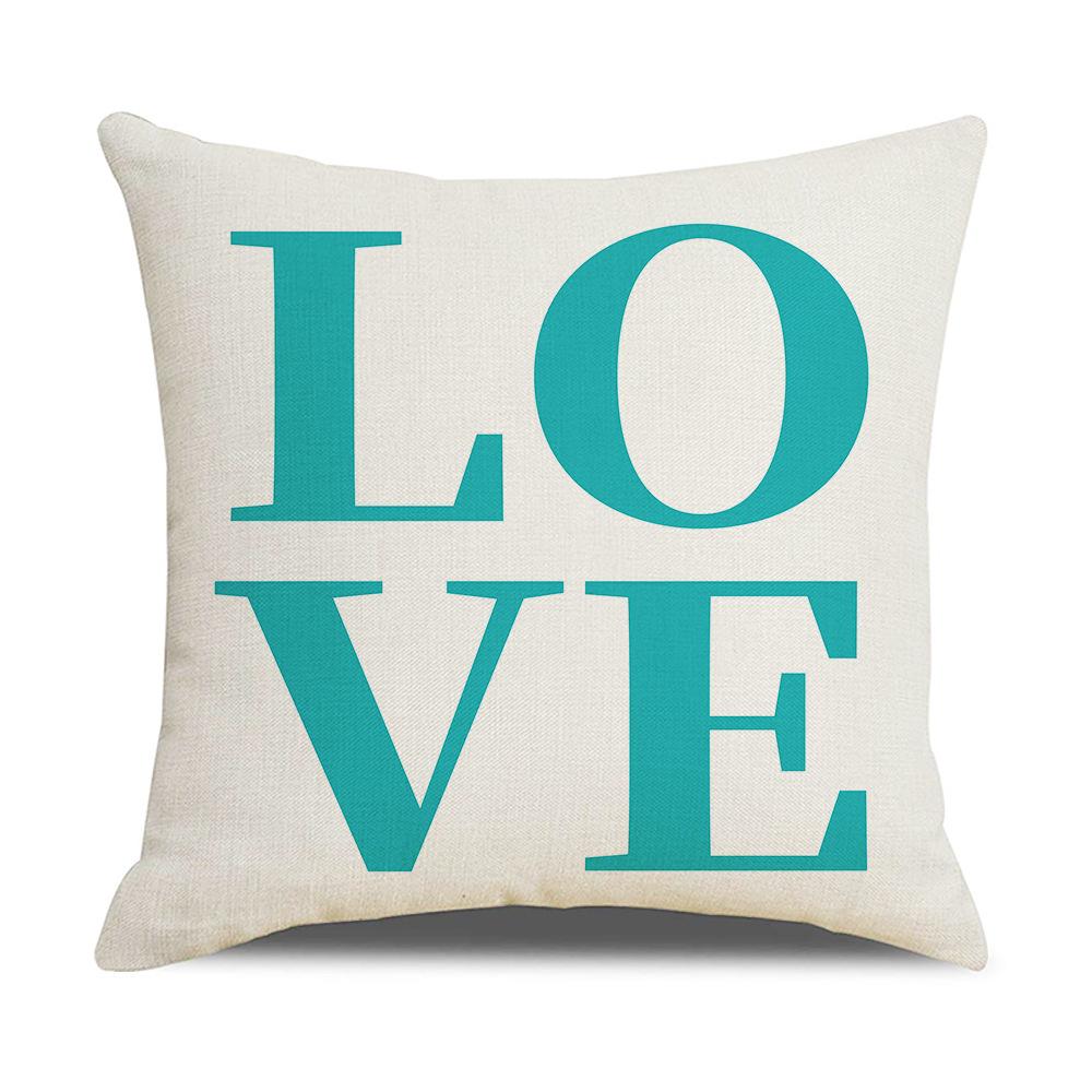 Simple Household Items Letter Geometric Print Square Pillowcase Car Cushion Sofa Pillowcase