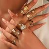 Elegant White Enamel Stainless Steel Adjustable Ring for Women: Luxurious, Durable, Colorfast & Oil-Pressed Design
