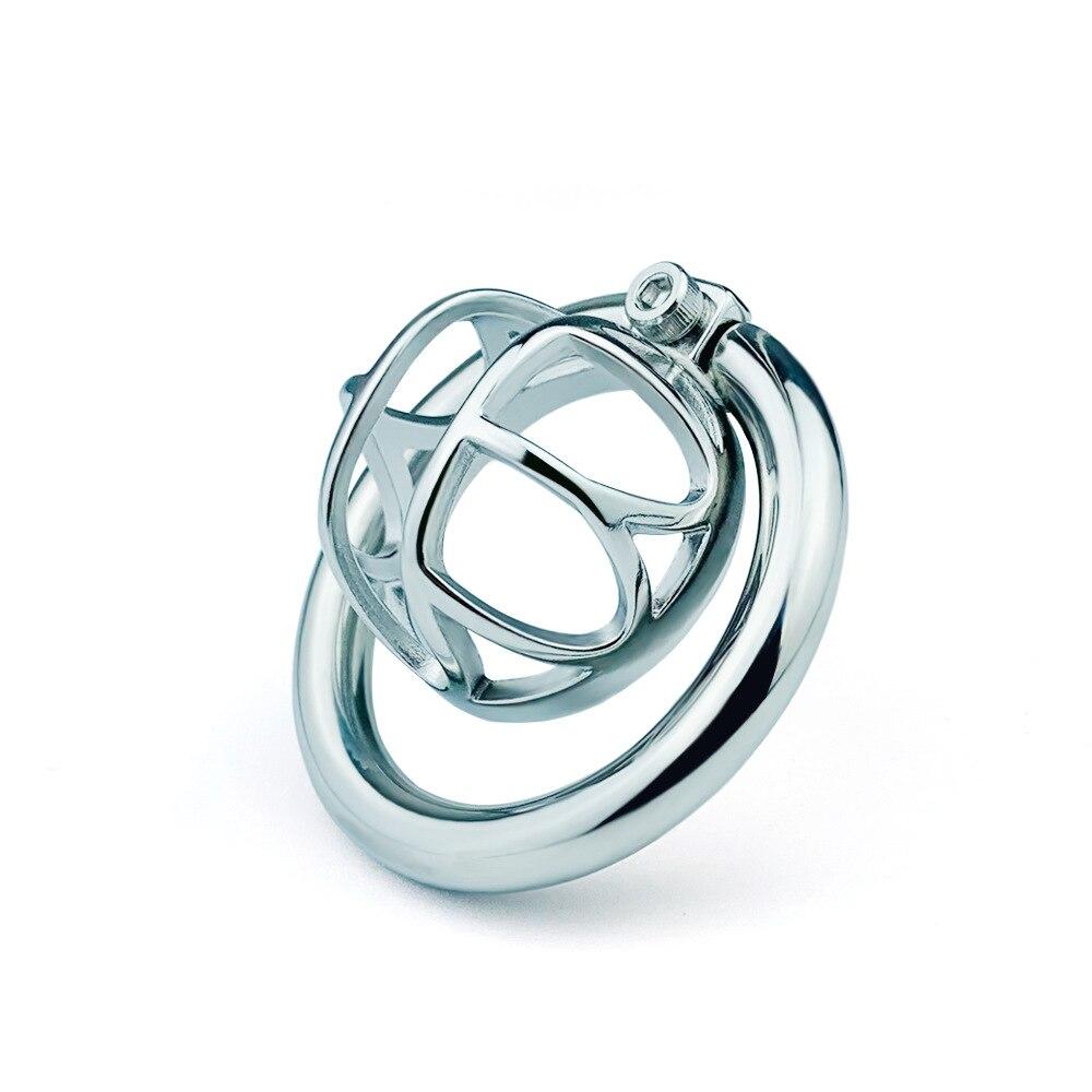 Male Urethral Chastity Lock Metal CB Lock Short Penis Cage Cock Lock Adult Sex Toys Stainless Steel Cock Ring Femdom BDSM