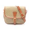 Used Macadam Flap Shoulder Bag PVC Coated Canvas Leather Beige Brown Used Women