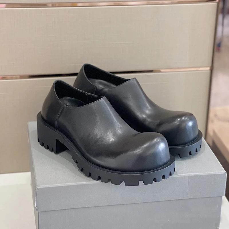 

Натуральная кожа~ версия B домашняя платформа повседневные туфли с большой головой из кожи парижский тренд модная универсальная обувь мужская и женская одинаковая маленькая кожа 45