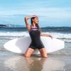 Women's One-Piece Conservative Square Leg Spliced Swimsuit: Stylish European & American Swimwear