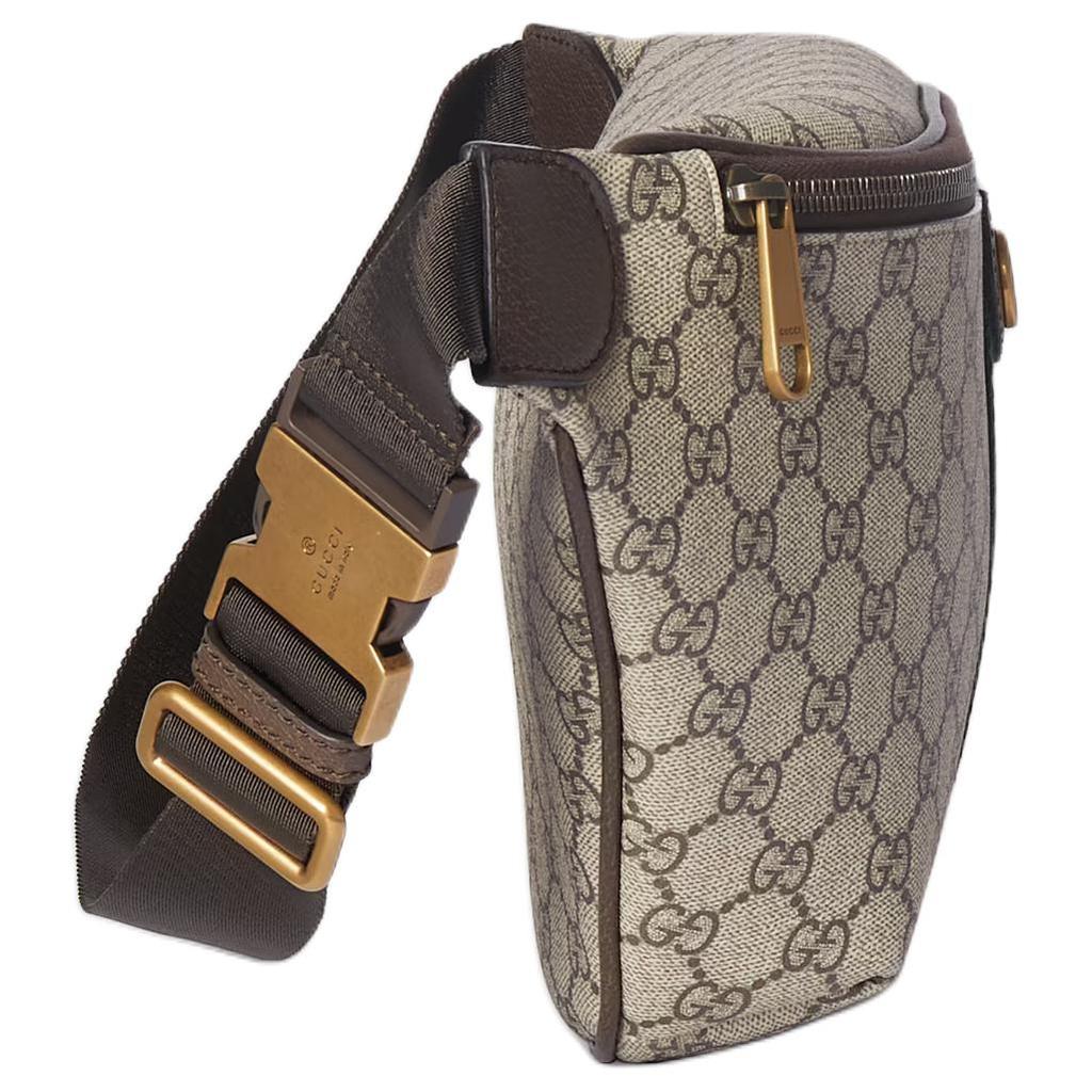 Gucci Ophidia Double G Classic Canvas Design Coated Fabric Waist Bag Large Men Waist Bag Beige Dark-Brown 839104-FAEOF-9745
