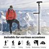Aluminum Alloy Walking Cane with Light Alarm Height Adjustable Non-slip Lightweight Double Handle Foldable Outdoor Trekking Pole Walking Stick