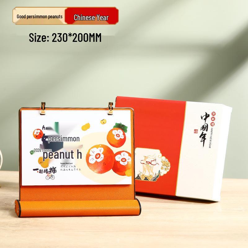 Personalized 2026 Leather Desk Calendar and Notepad Planner with Custom Logo