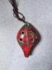 1pc Ancient Chinese Style Ocarina, Six-hole Handmade Ocarina Instrument, Pleasant Sound, with Lanyard, Like A Leaf