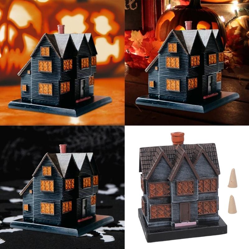 Halloween Themed Witches Cottage Incenses Holder Holder Halloween Decorations for Festives Ambiances