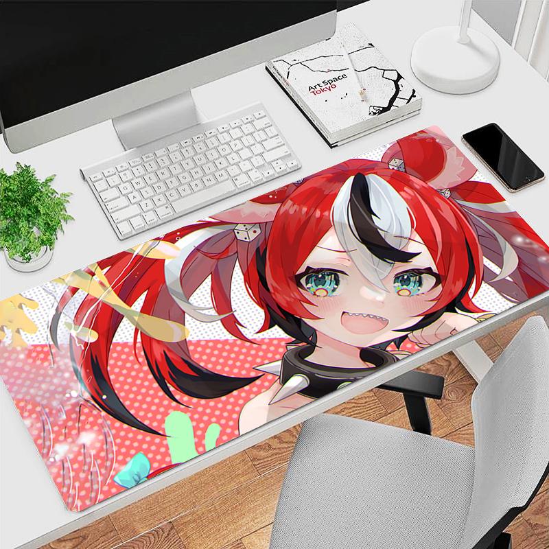 Gaming Mouse Pad Large Desk Mat Antislip Stitched Edges Cute Anime Girl Colorful Cartoon Print Waterproof Mat for Home