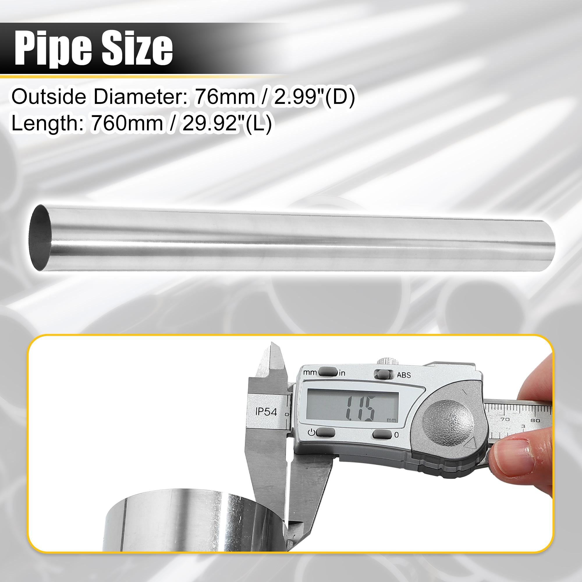 

UXCELL 1Pc Straight 76mm 89mm 102mm OD 760-1140mm Length Multi-purpose Mandrel Exhaust Pipe Tube Pipe T304 Stainless Steel 1pc 76x760mm