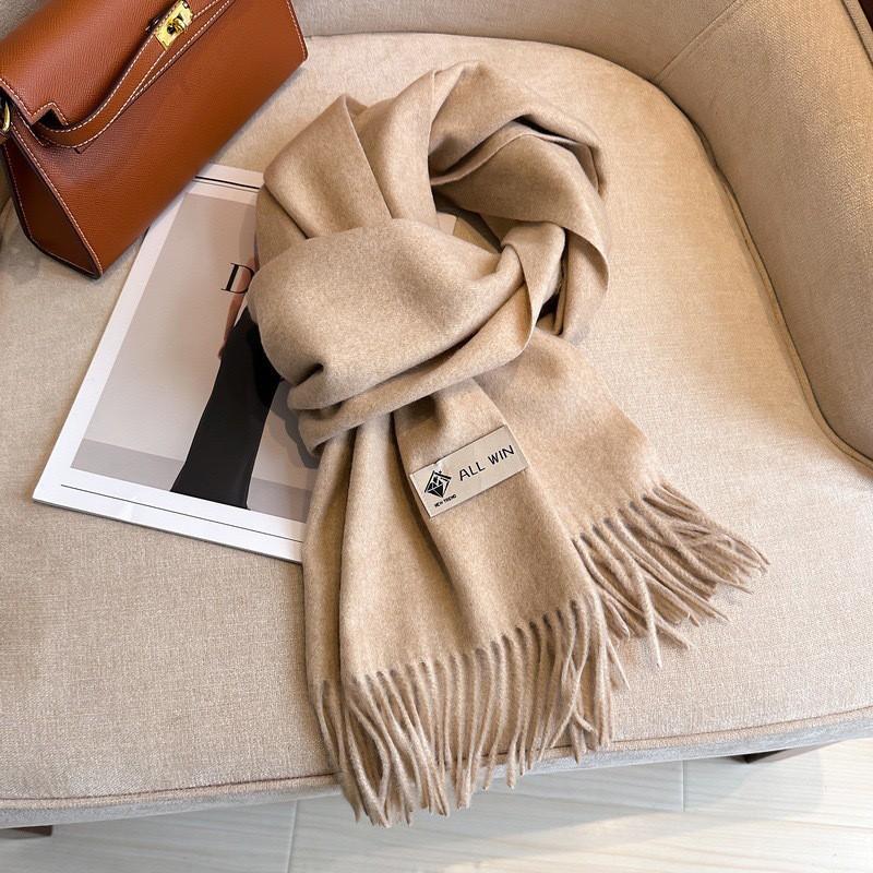 Womens Warm Thick Wool Blend Scarf Long Shawl With Tassels Winter Solid Color Fashion Accessory