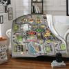 1Pc City Life Adventure Map Blanket Soft And Comfortable Casual Warm Camping Travel Christmas Halloween Xmas Gift M92853