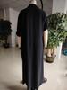 2026 Spring Women's Color-block Cotton Linen Shirt Dress