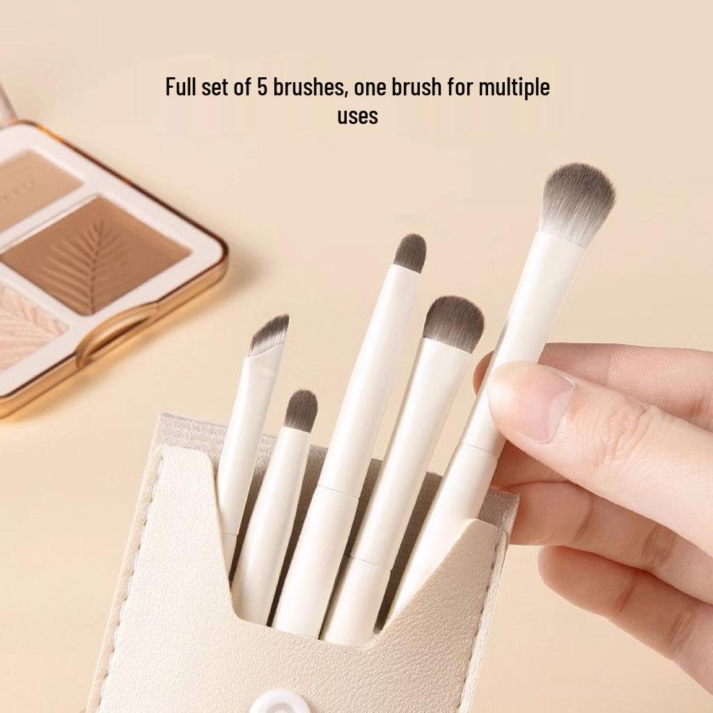 Portable Tapered Eyeshadow & Concealer Brush Set - Soft Bristle for Detail and Blending