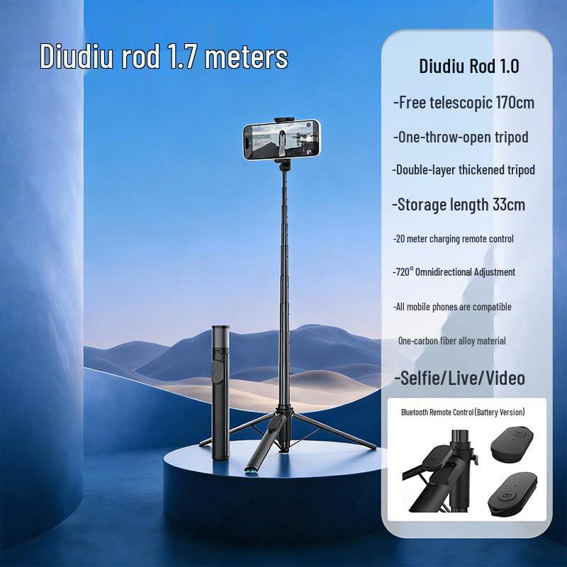 2026 Mini Portable Bluetooth Selfie Stick: 360° Rotating Universal Handheld for Live Broadcast