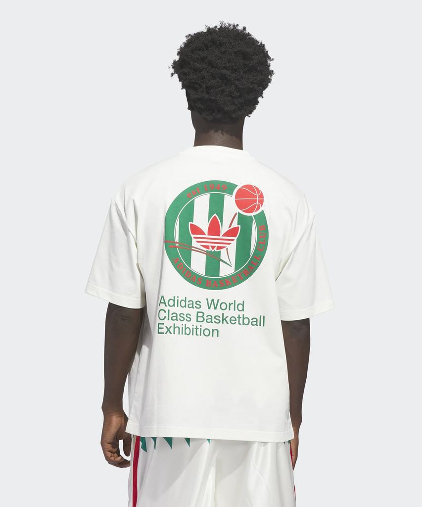 ADIDAS Basketball Crest Tee - White:Green / Kd3614