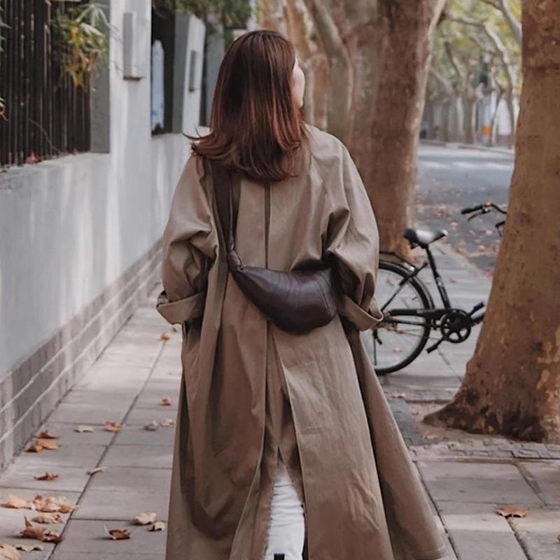 Leather Croissant Women'S Head Layer Sheepskin Niche Fanny Pack Shoulder Crossbody Breast Bag Croissant Bag Dumpling Bag