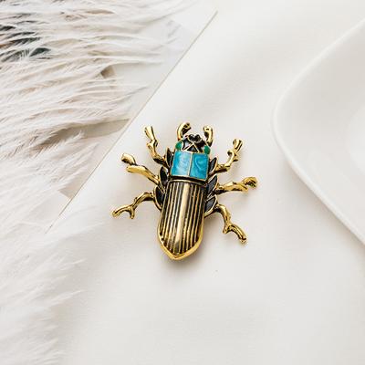 Fashion Trend Temperament Versatile Oil Drip Enamel Retro Insect Beetle Brooch Accessories