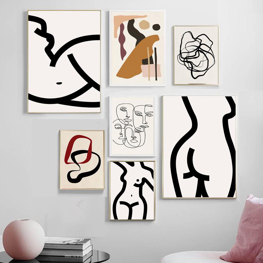 

Печать настенной картины для гостиной домашний декор и абстрактная живопись девушка лицо тело настенное искусство холст живопись скандинавский плакат