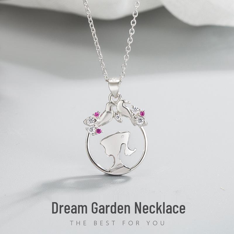 

Dream Garden Women s Necklace - Light Luxury 925 Sterling Silver Clavicle Chain, Ideal Qixi Valentine s Day Gift 925 Silver