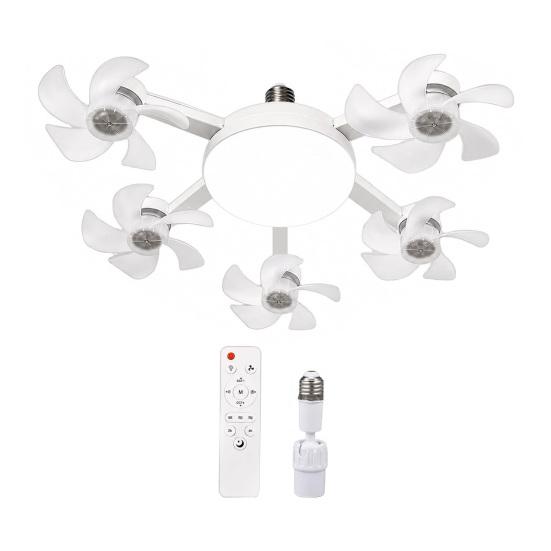 Ventilatore da Soffitto con Luce 3/4/5 Pale e Telecomando, 2-in-1 LED Silenzioso tipo Drone per Ventilazione Soggiorno, Pale Pieghevoli, 3 Velocità Dimmerabile, Attacco E27 per