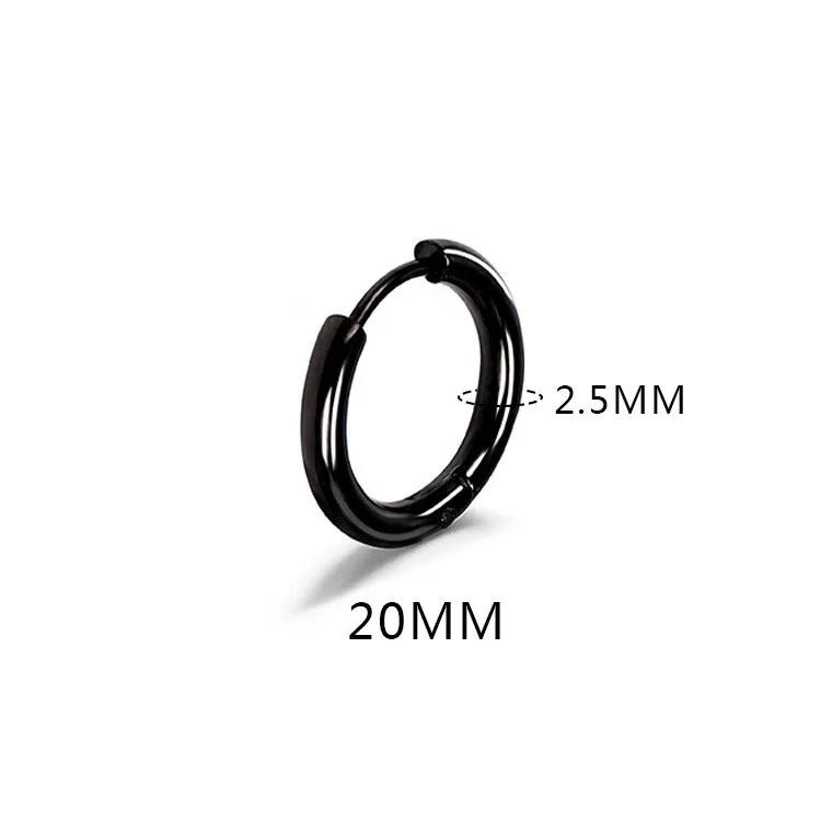 LATS 2024 New Simple Stainless Steel Small Hoop Earrings for Women Men 8mm To 20mm Round Cartilage Ear Piercing Fashion Jewelry
