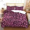 Pink Leopard Black and White Simple Print Duvet Cover 100% Polyester Bedding Set Quilt Cover Pillowcase Three-piece Set
