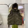 Knitted Sleeve Down Vest Women's Trend Vest Fashion Hooded Short Loose Versatile Small Wear Vest