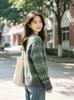 Women's Retro Fair Isle Jacquard Pullover Sweater - Early Autumn Slim-fit Round Neck Knit Top