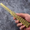New! Foldable Butterfly Training Knife Not Edged Hollow Stainless Steel Practice Comb Hand Training Tool