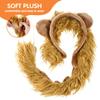 Generic Lion Design Cosplay Set for Hair Lion for Costume and Birthdays Kids, Hoop, Gloves, Tail, Brown, Parties, Halloween,