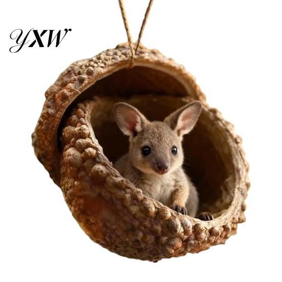 Festive Tree Decoration Forest Animal Acorn Hanging Ornaments Acrylic Christmas Decor with Holiday Home Ornament Squirrel Rabbit Pony Designs 2D Flat