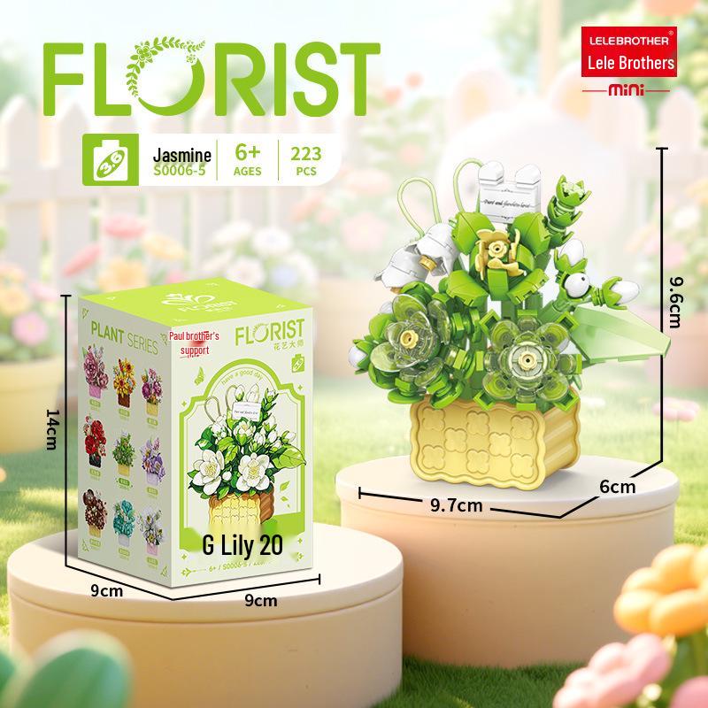 Lele Brothers Mini Building Blocks Flower Basket Toy for Kids