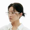 Alloaiweeo [Illusionist] Oversized French Square Horn-Rimmed Transparent Clear Eyeglass Frame Il7410 2020G Blue Light Lens Selection